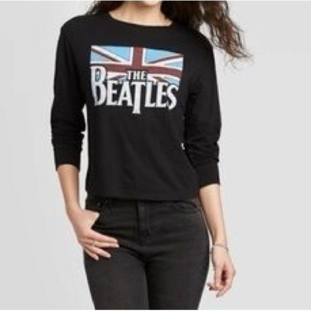 NWOT- The Beatles Band Unisex Black Long Sleeve Tee